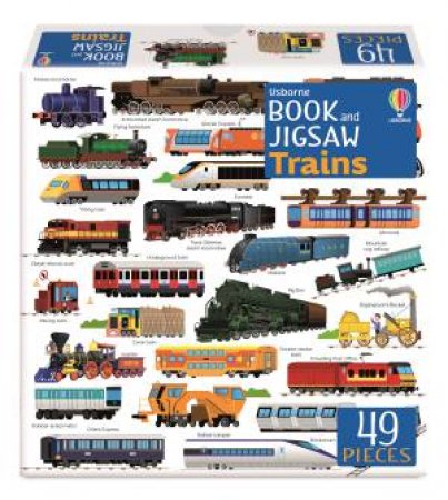 Usborne Book and Jigsaw Trains by Sam Smith & Gabriele Antonini
