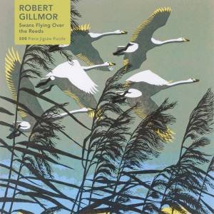 Adult Jigsaw Puzzle Robert Gillmor: Swans Flying over the Reeds (500 pieces) by Unknown