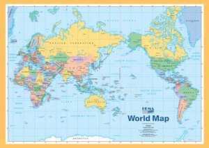 World A4 Map by Various