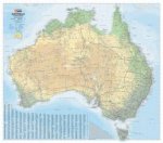 Australia Road  Terrain Map  1000x875  Laminated