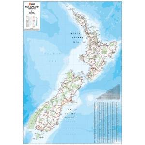 New Zealand Map Laminated Tubed 700x1000mm