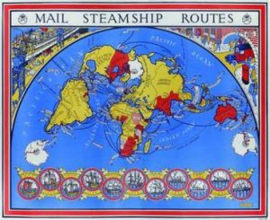 Mail Steamship Routes by MacDonald Gill