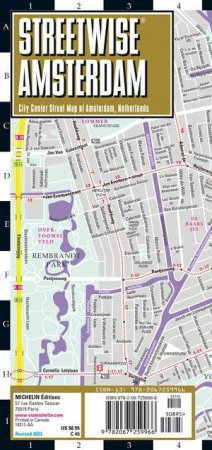 Streetwise Amsterdam Map - Laminated City Center Street Map by Michelin